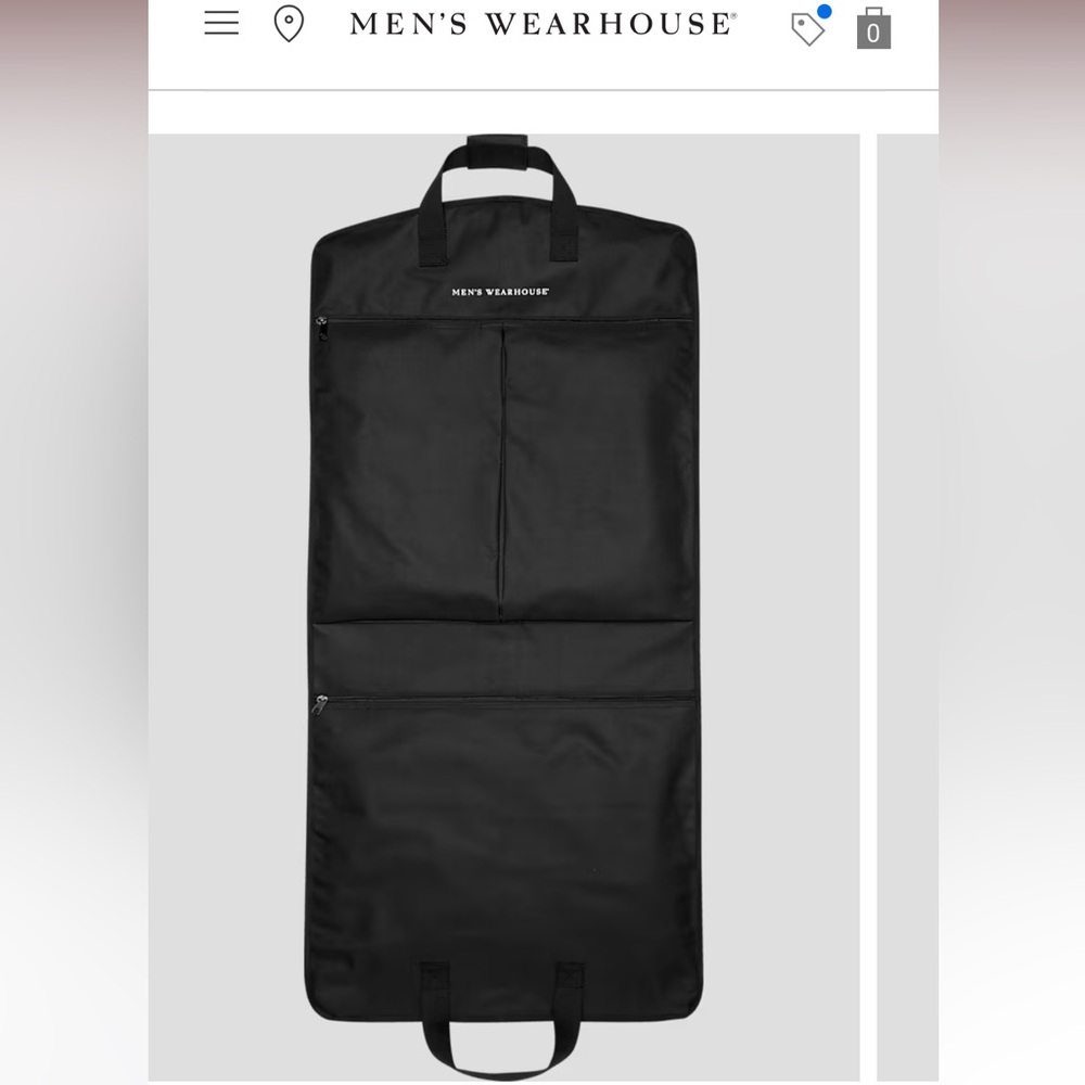 Men’s Warehouse Quality Garment Bag Black Color Zip Front New Sealed Bag